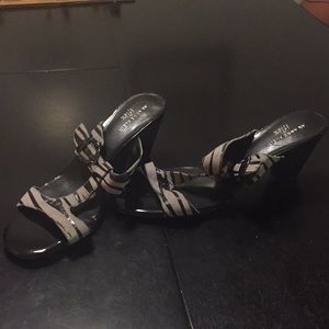 Anne Klein zebra print heels